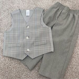 GEORGE Baby Boy Dress Plaid Tuxedo/ Suit Vest and Pants Set 12M